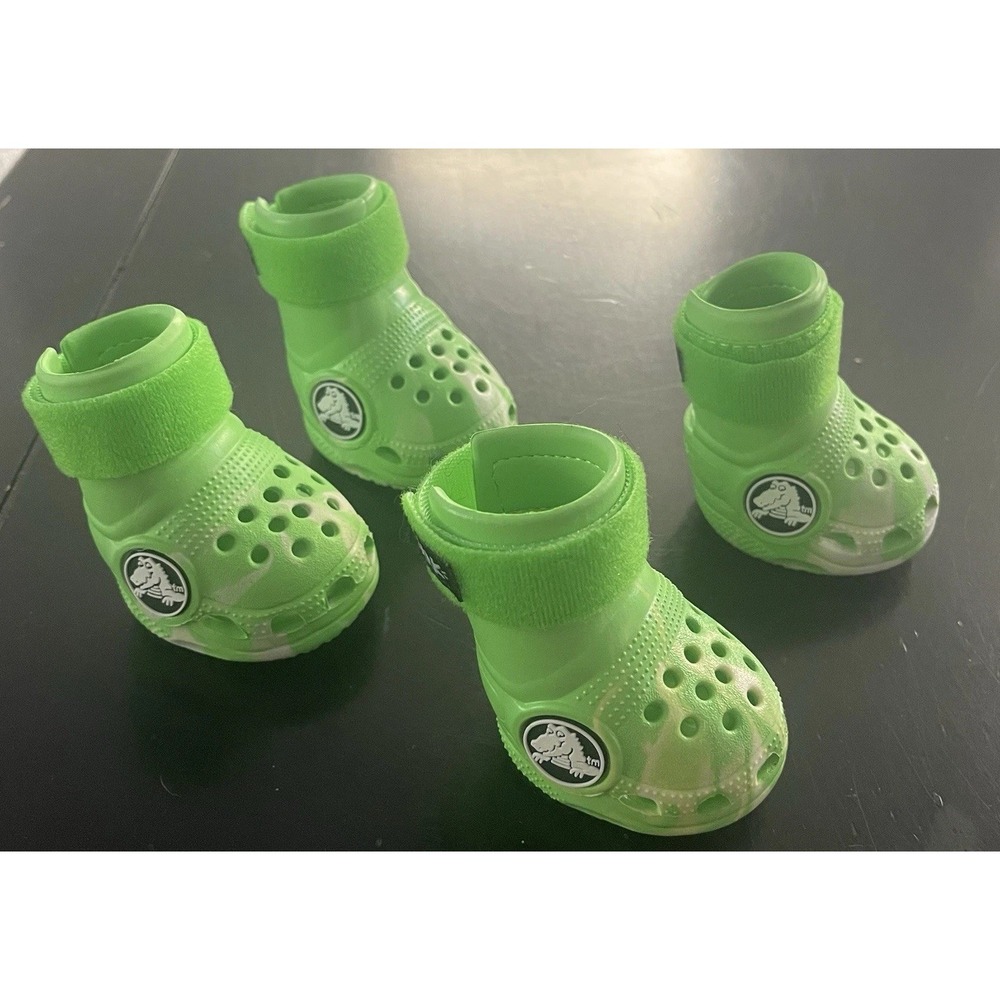 Limited Edition Crocs Dog Boots Lime Green Used‎ No Box. Beach Crocs For Pets